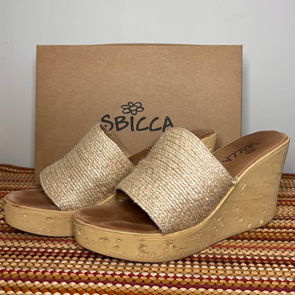 Sbicca Cork wedge Sandals- size 9